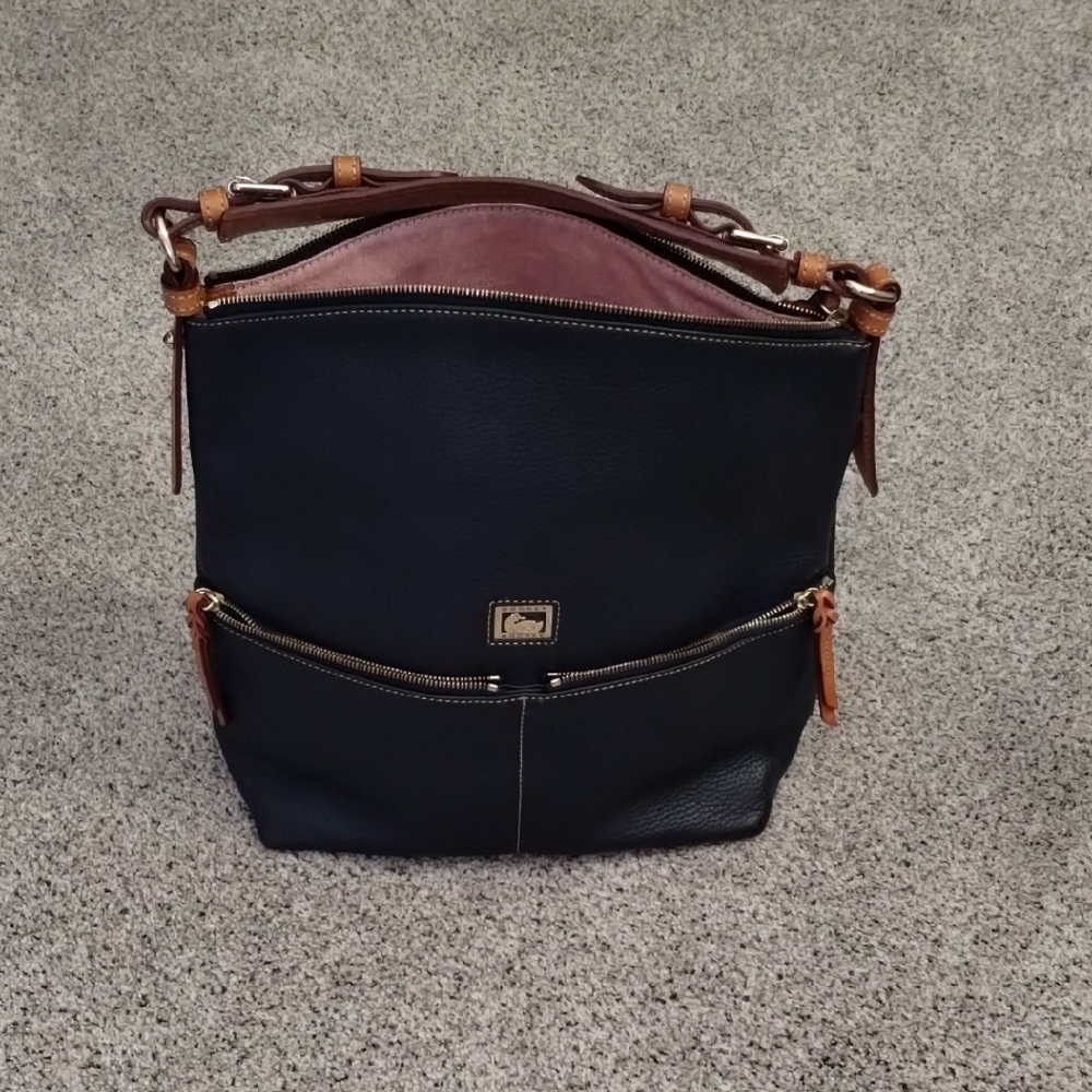 Dooney & Bourke Blue and Brown Shoulder Bag